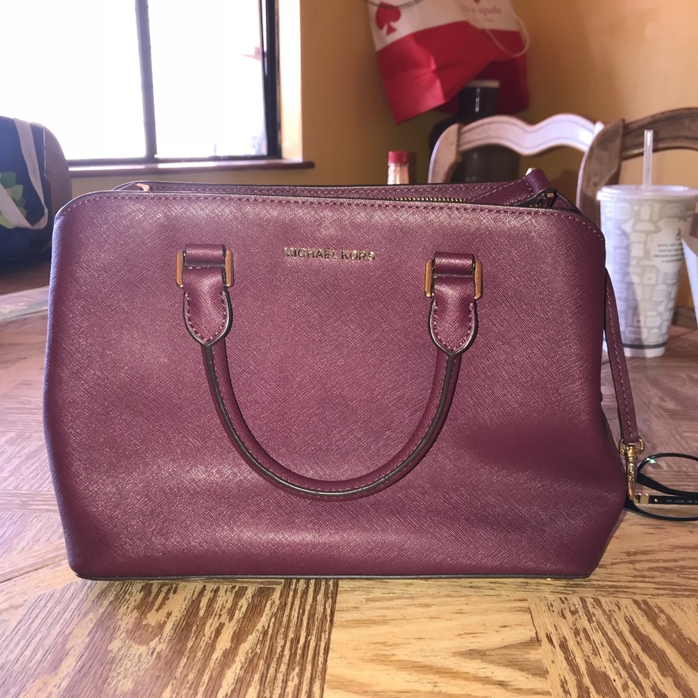 Micheal Kors medium savannah leather satchel